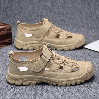 2024 Outer Penetration Air Men's Sandals Wild Hollow Sandals Men Summer Wear-resistant Non-slip Toe Cap