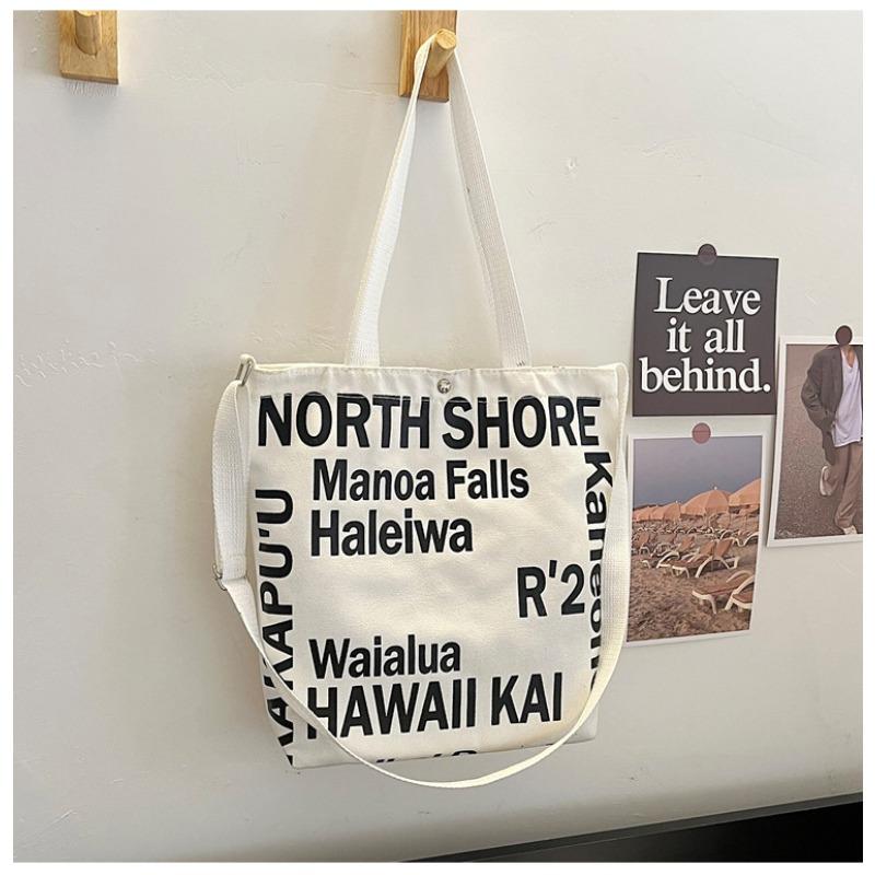 

Новая повседневная литературная сумка простая холщовая сумка с принтом букв модная женская сумка через плечо белый