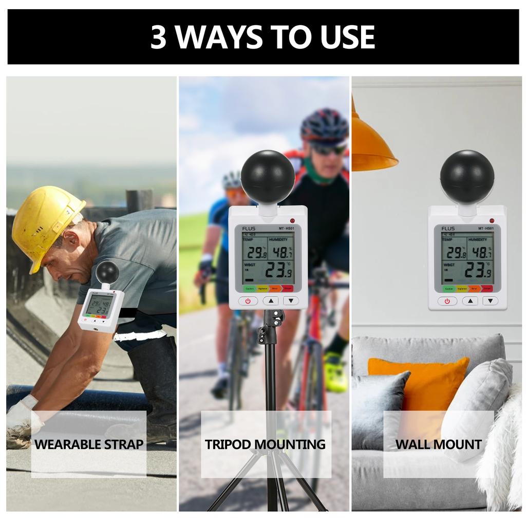 WBGT + HI Heat Index Checker Stress Meter Υγρασίας θερμοκρασίας υδρογείου αέρα