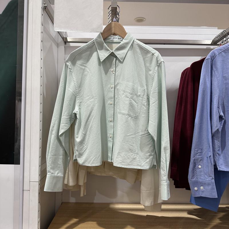 Spring 2026 Women's Oxford Boxy Shirt / Long Sleeve Casual Jacket 484928
