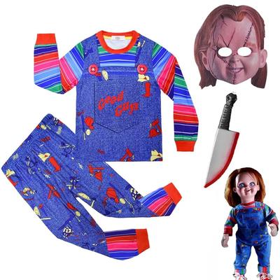 Movie Horror Chucky Halloween Girl Costume, Child Play Toddler Chucky Costume Gift With Mask Toy Knife