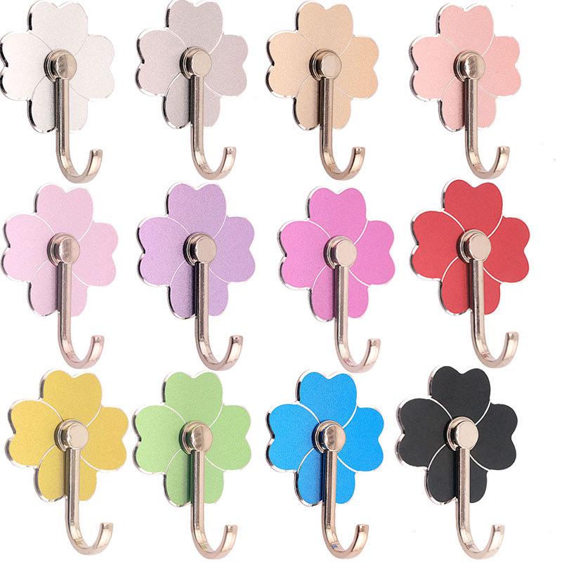 Four-Leaf Clover Adhesive Aluminum Hook for Bathroom & Kitchen