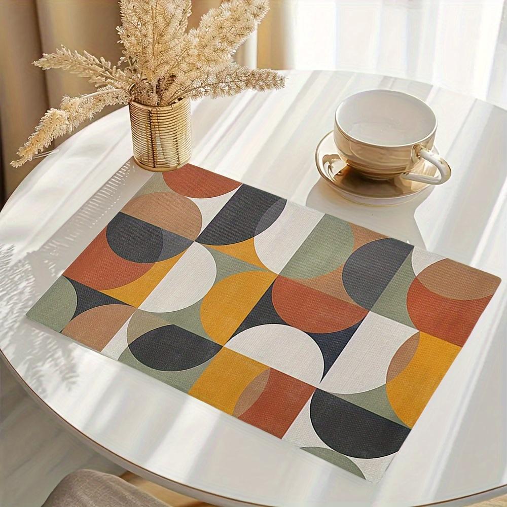 

4/6pc minimalist medieval modern abstract geometric placemat kitchen dining table decoration home decoration 4PC30X45CM(1X1.5FT
