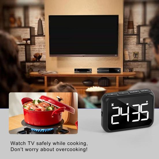 Kitchen Timer with Magnetic Easy Operation Timer Digital Large LED Display Clear Timing Counter for Cooking Baking Fitness