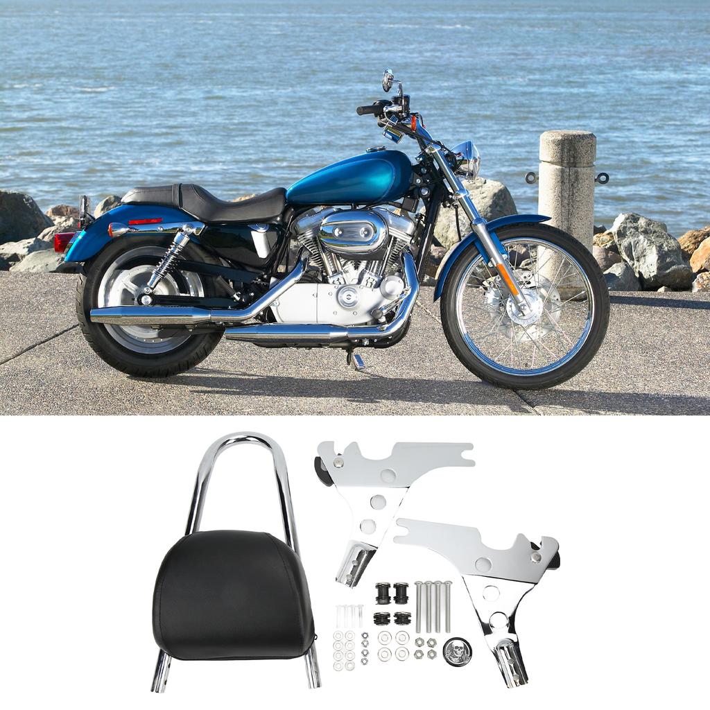 Motorcycle Backrest Detachable Rear Passenger Cushion Replacement for  200R XLH1200 2004‑2019