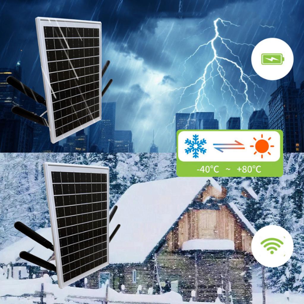 Solar Powered WiFi Extender Solar Powered 4G LTE Modem Router IP66 Waterproofing with SIM Card Slot for Camping RVs for Wins