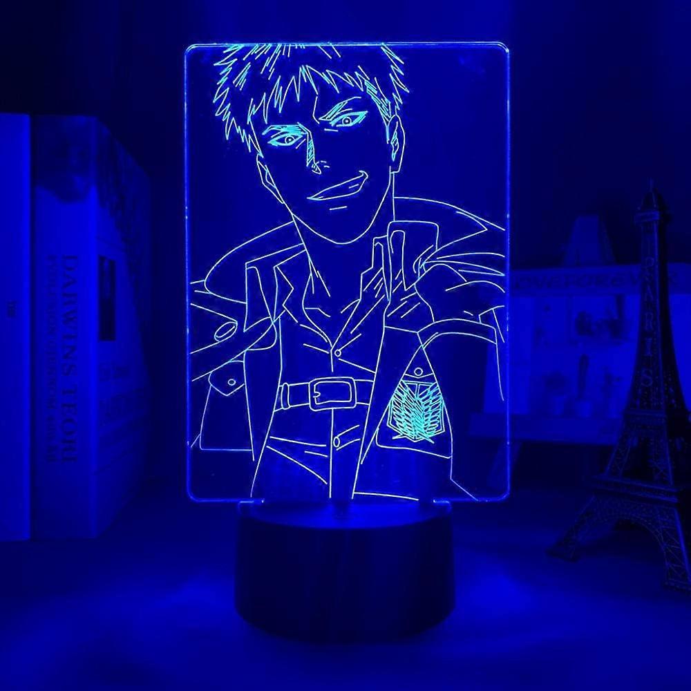 SCSYV 3D Night Light Anime Illusion Attack On Titan Jean Kirstein Light for Bedroom Decoration Kids Gift Attack On Titan LED Night Light Lamp Led Nigh