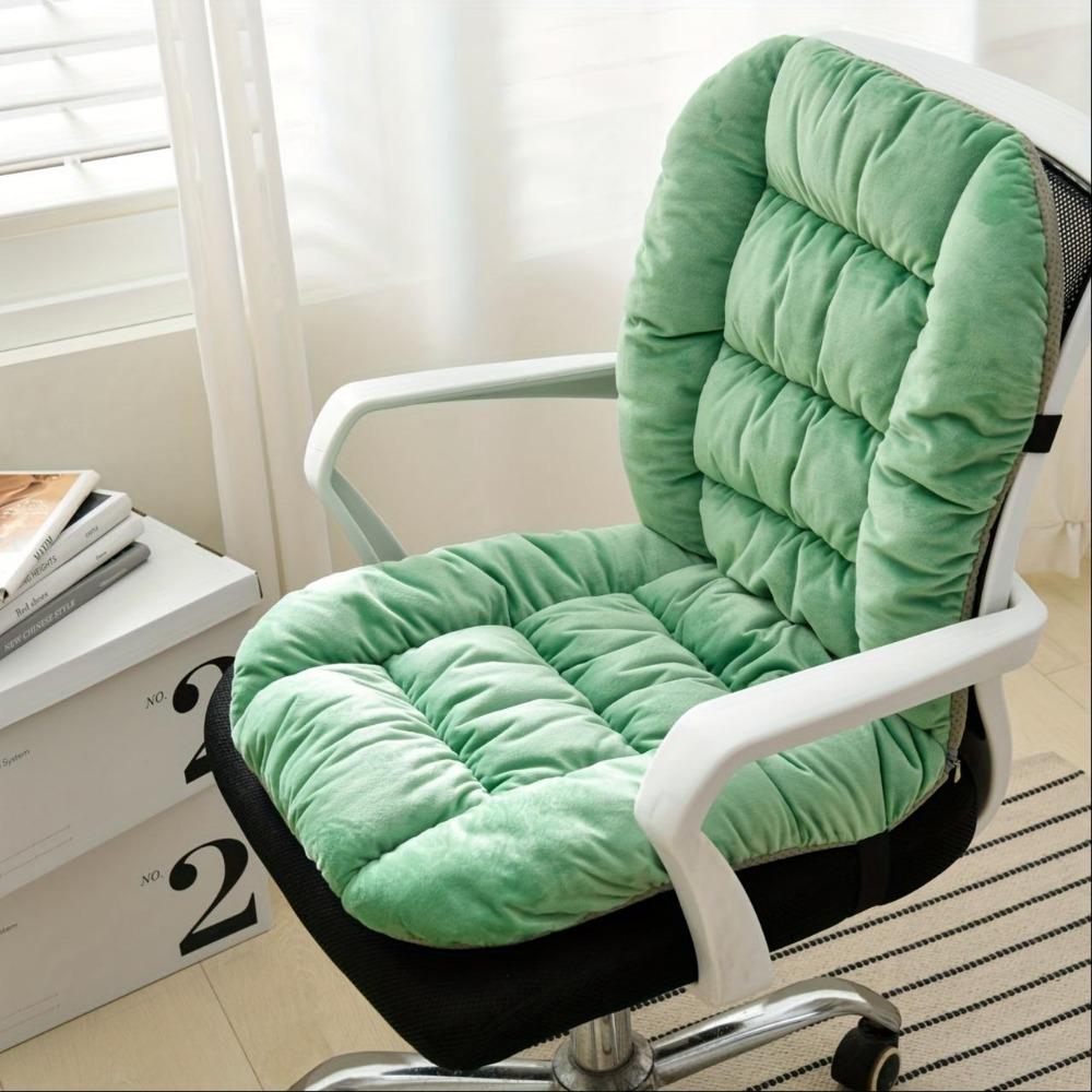 

Эргономичная подушка для офисного кресла со встроенной спинкой - толстая, моющаяся полиэстеровая подушка для сиденья для комфорта и поддержки, идеально подходит для дома или столовой