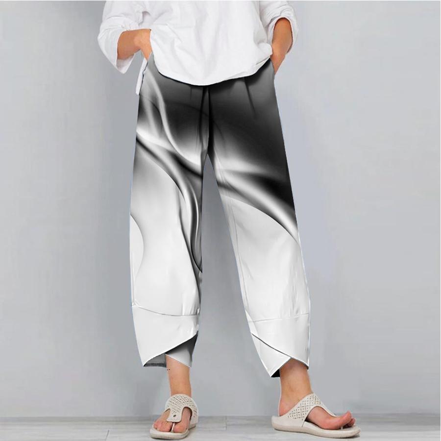 

Мужские модные повседневные брюки, свободные широкие брюки, рабочая одежда, карманы, разноцветные брюки с принтом ряби