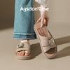 Augustus Denboken Slippers Women's 2025 New Summer Wear Flat Bottom with Skirt Cool Slippers Casual Pedal