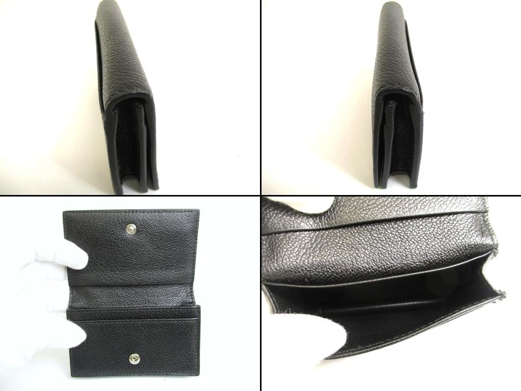 Authentic PRADA Black Grain Leather Card Case Card Holder #b085  Seller refurbished