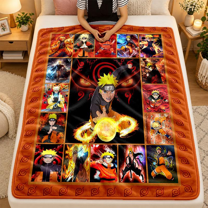 Flannel BlanketNaruto Warm Soft Throw Blanket for Indoor Sofa Bed Living Room Use