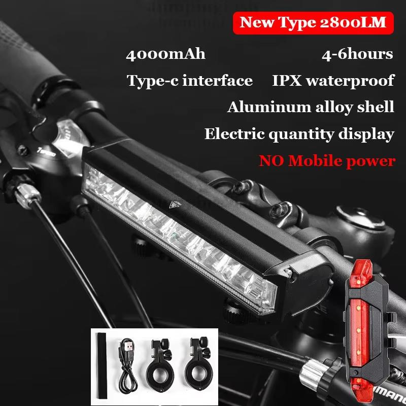Bicycle Light Front 5200LM LED Light for Bicycle 8000mAh Mountain Cycle Headlight Lamp MTB Bike Light USB Flashlight Super Brigh 7