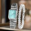 Fashion Women Quartz Watch Rectangle Rectangle Rhinestone Quartz Watch  Daily Use