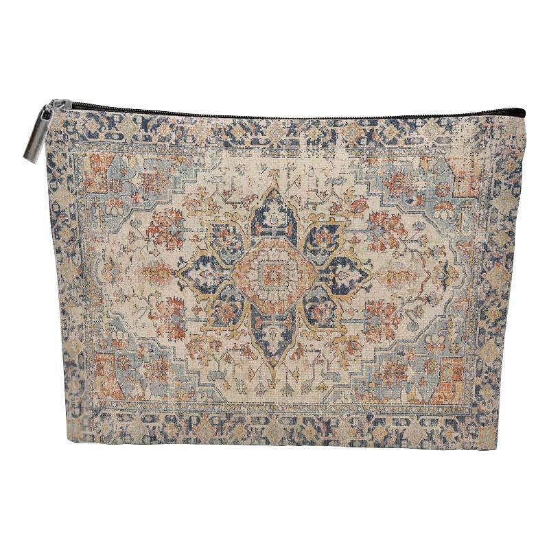 Boho Ethnic Style Cosmetic Bag Portable Multifunctional Storage Bag Travel Toiletry Bag Large Capacity Makeup Pouch For Girls