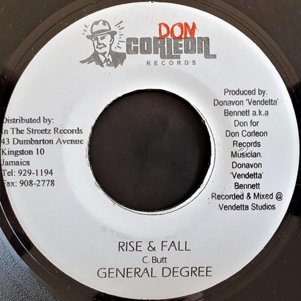 

7inch Record GENERAL DEGREE - Rise & Fall NONE Don Corleon Rec 2003 Jamaica Reggae, Ska & Dub Used