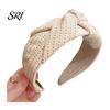 French Style Headband Women Dot Print Knotted Design Wide Brim Leisure Casual Sponge Padding Hair Hoop Accessory Rounded Head Shaping Band