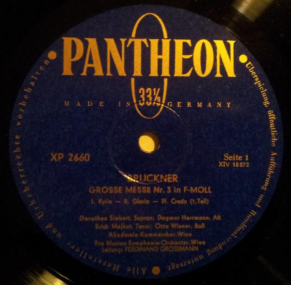 LP Record ANTON BRUCKNER  DOROTHEA SIEBERT   Grosse Messe Nr. 3 In Fmoll XP2660 Opera 1955 Germany Classical Used