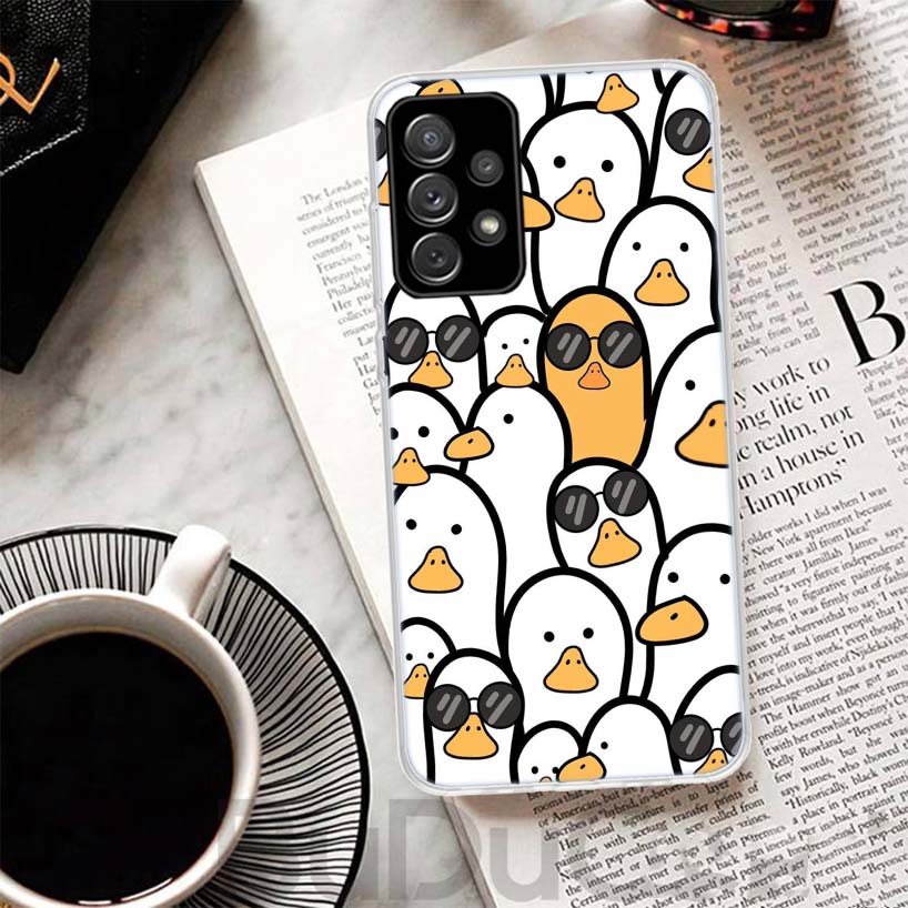 Cartoon Duck Goose Game Phone Case For Samsung Galaxy A15 A14 A54 A13 A53 A12 A52S A55 A22 A23 A24 A32 A33 A34 A25 A35 A03S A04S