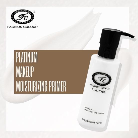 FASHION COLOUR Platinum Makeup Feuchtigkeitsspendender Primer | Haut-Hydratisierend & Feuchtigkeitsspendend | Ölfreie Formel | Schwerelose Textur für Makellose Basis | 135ml
