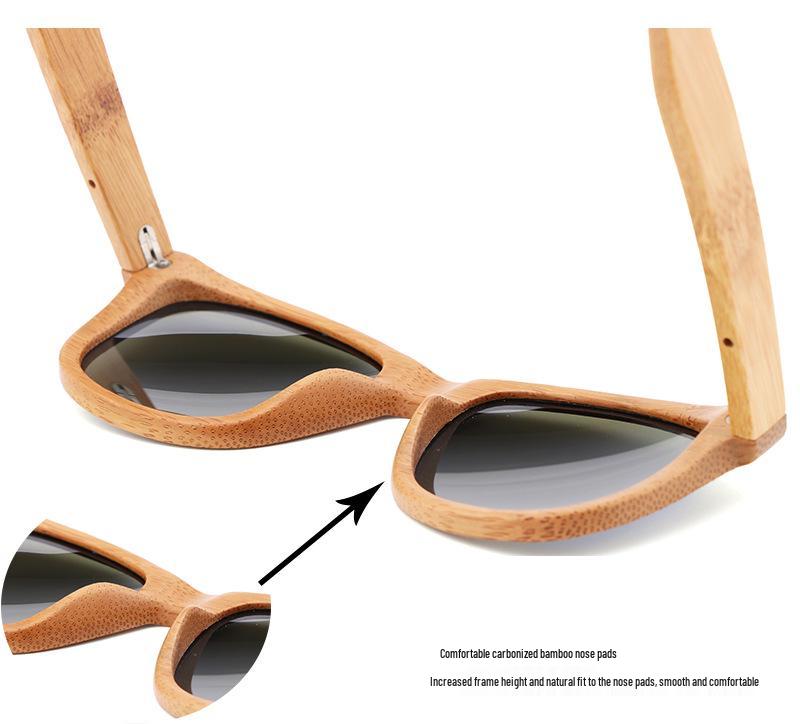 Okulary przeciwsłoneczne z bambusa i drewna karbonizowanego dla mężczyzn i kobiet - Moda 2023 Okulary rowerowe