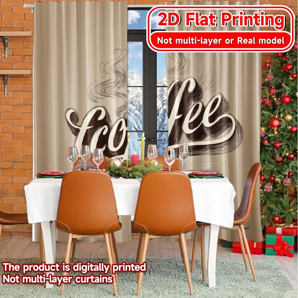 Flat Printing Coffeewhirl Curtain Fabric Versatile Curtains Gifts Bedroom Living Room Study Set Of 2 Modern Made Polyester Washable Ready