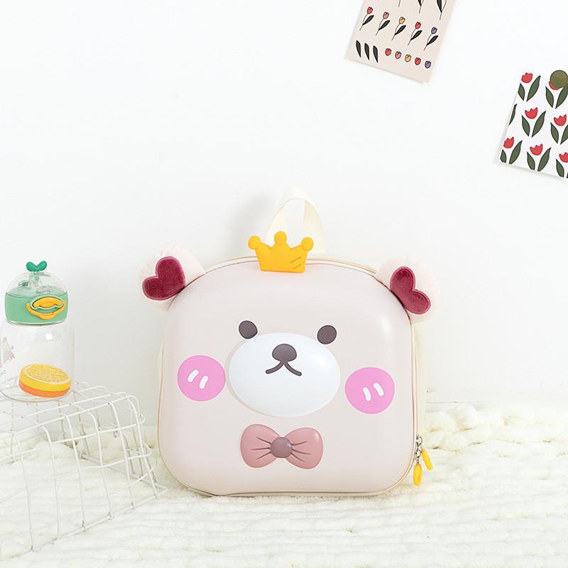 

Kindergarten Children s Cartoon Backpack Gender Neutral Nylon Material бежевий