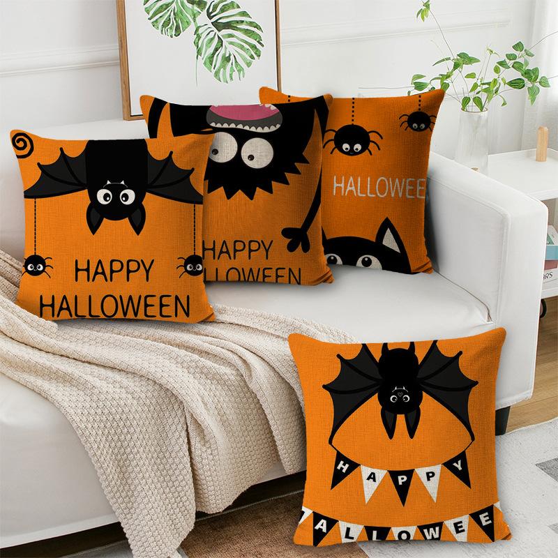 Pillow Cover Halloween Funny Atmosphere Decoration Car Cushion Room Bedside Cushion Sofa Waist Cushion Cushion Cover