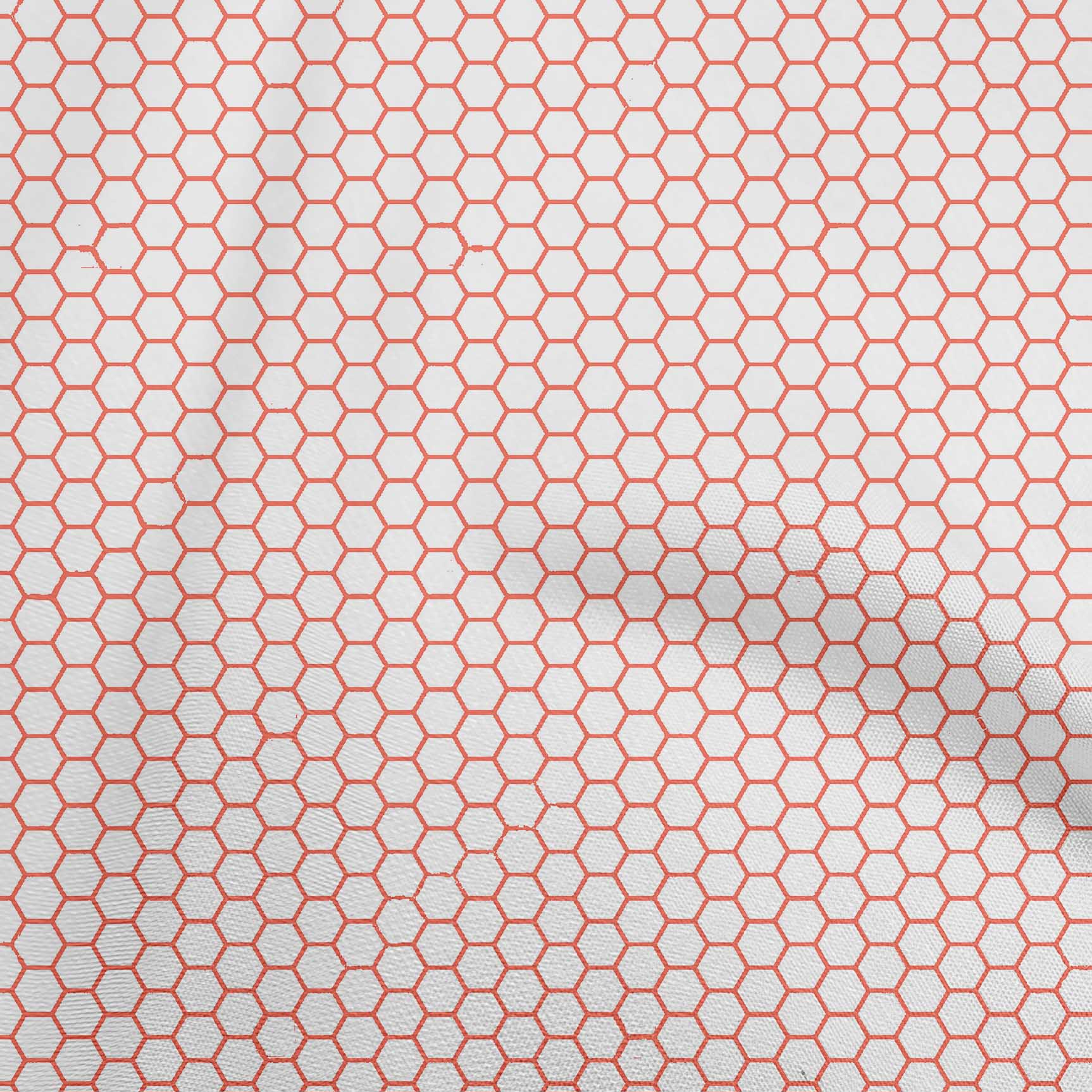 

oneOone Cotton Flex Medium Blue Fabric Geometric Hexagon Craft Projects Decor Fabric Printed By The Yard 40 Inch 42 Inch Wide - Viscose Chiffon помаранчевий
