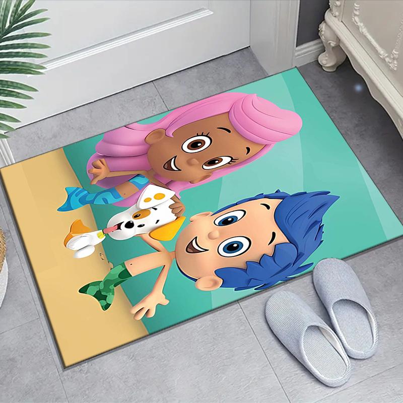 1pc Bubble guppies Design Area Rug - Non-Slip, Soft & Cozy Floor Mat for Living Room, Bedroom, Office - Indoor/Outdoor Decorative Carpet