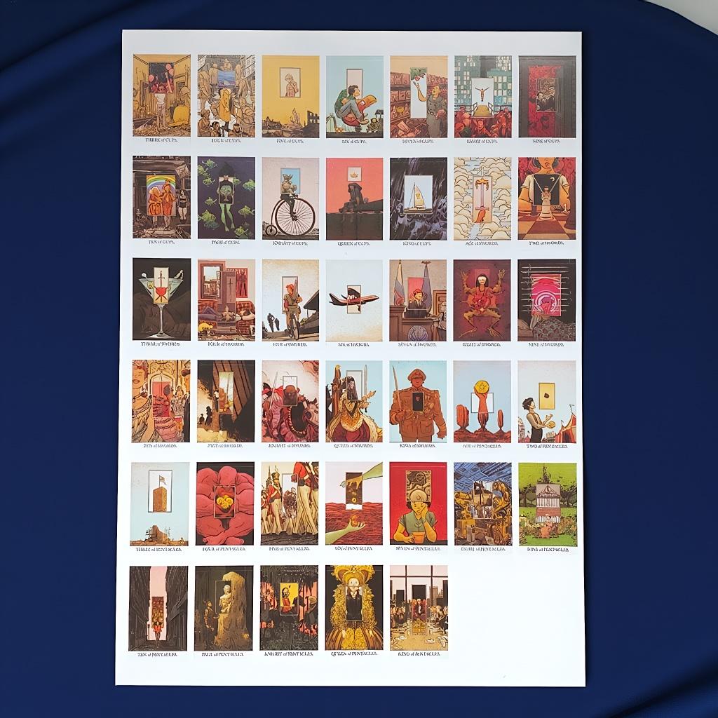 The Unveiled Tarot Stickers, 78 Pcs In Two A4 Sheet, Each 4x6cm Vinyl Adhesive Decals for Laptops, Journals, Magic