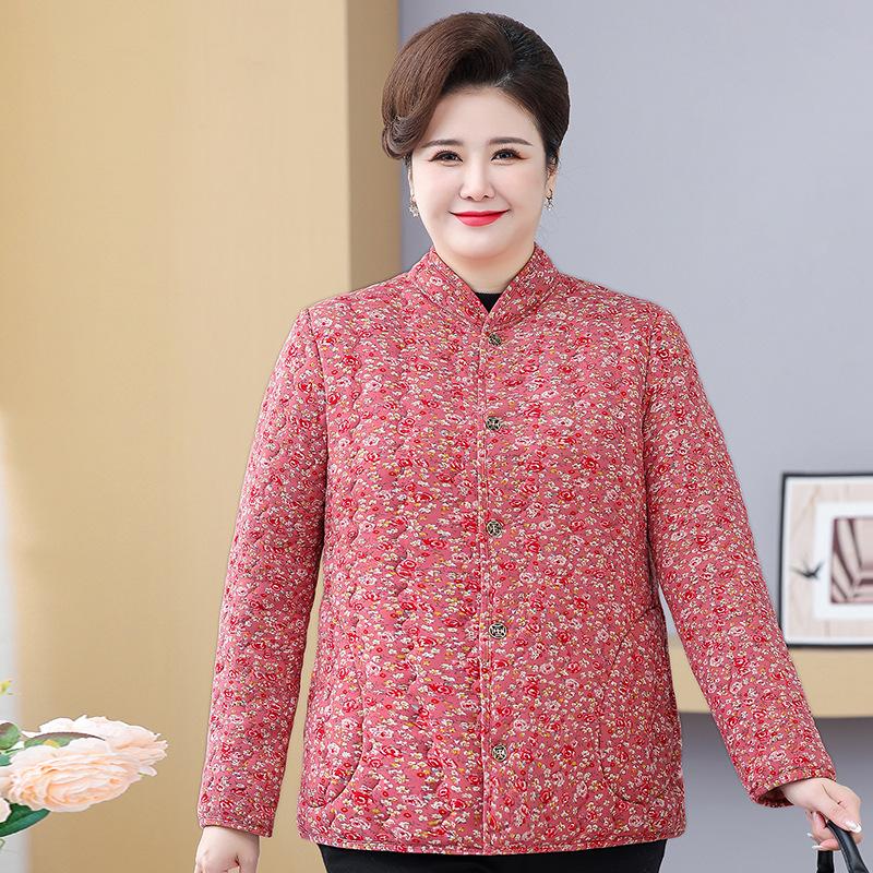 Plus Size Cotton Jacket for Women - Lightweight, Fleece-Lined, Ideal for Indoors & Outdoors. Perfect for Middle-Aged & Elderly.