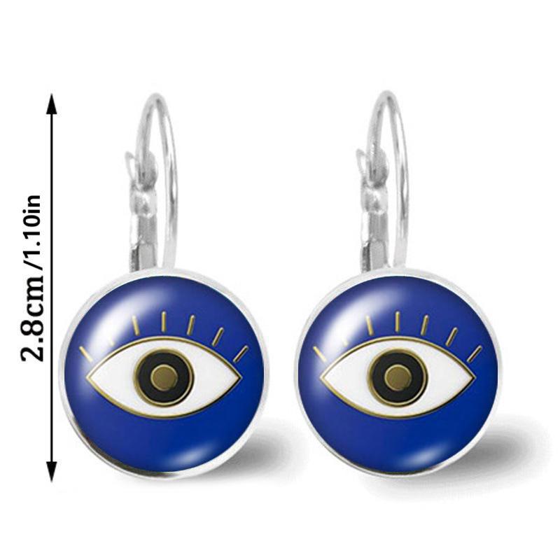 

Яскравий скляний кабошон Evil Eye Сережки-гвоздики Модні ювелірні вироби Модні жіночі підвіски з очима тварин Французькі сережки style 18