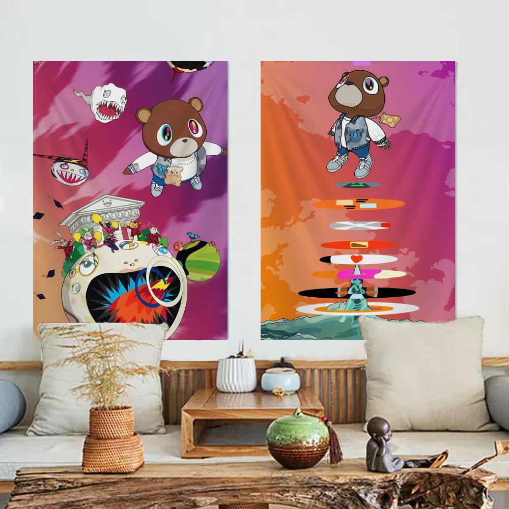 Album Rapper KKanye West Tapestry Microfiber Wall Hanging For Bedroom Living Room Decor Outdoor Festival Garden Bar Background