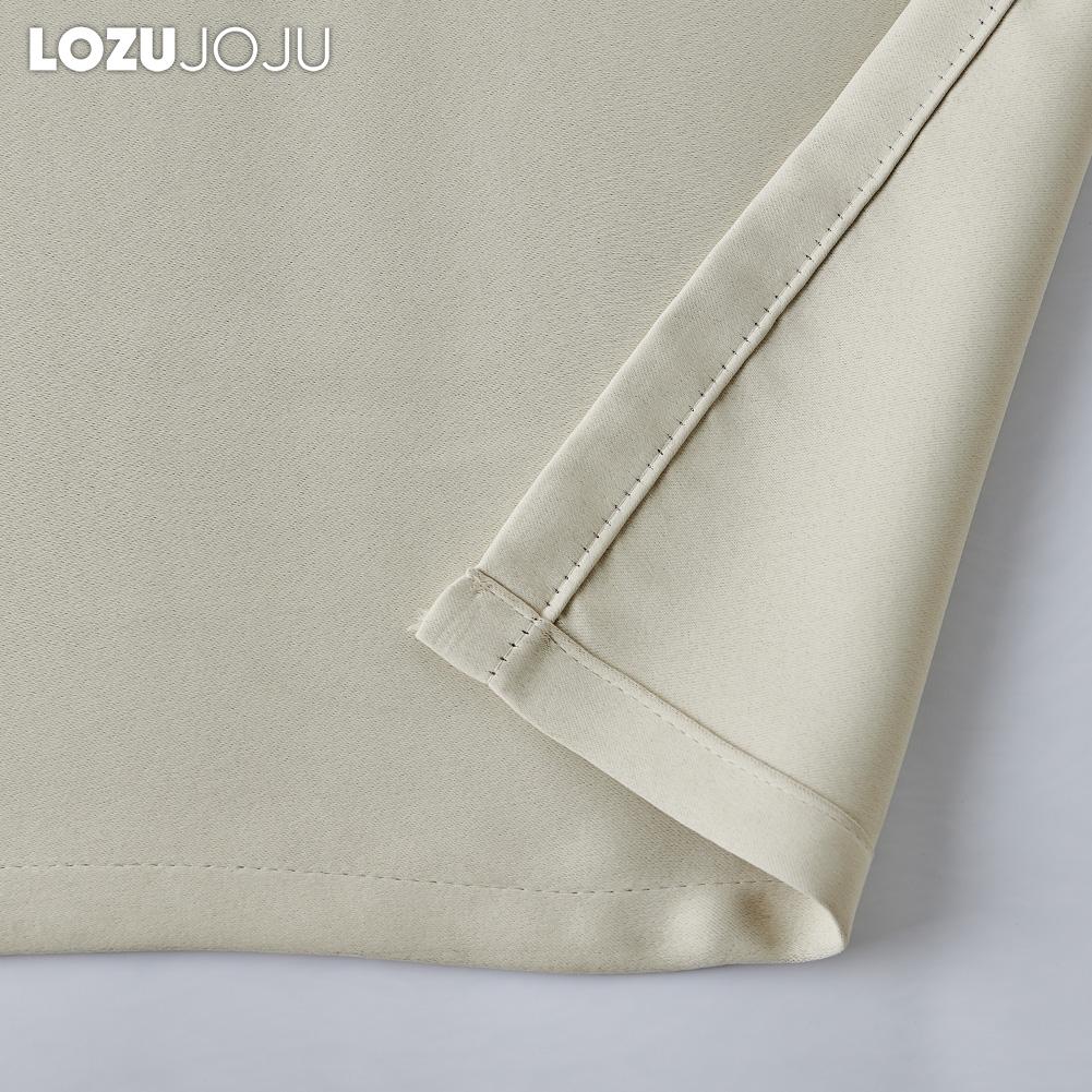 1PC LOZUJOJU 70-80% Blackout Beige Color Blackout Curtains and Sheer Curtains Double-layer Curtains for Living Room Bedroom Window Decor
