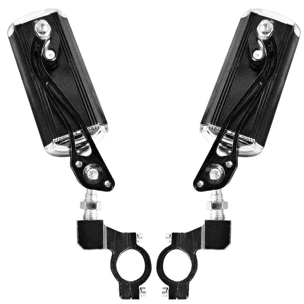 2 Pack Bike Rear View Mirror Adjustable Rotate Mirror Wide Angle Rear View Aluminum Alloy Safety Rearview Mirror