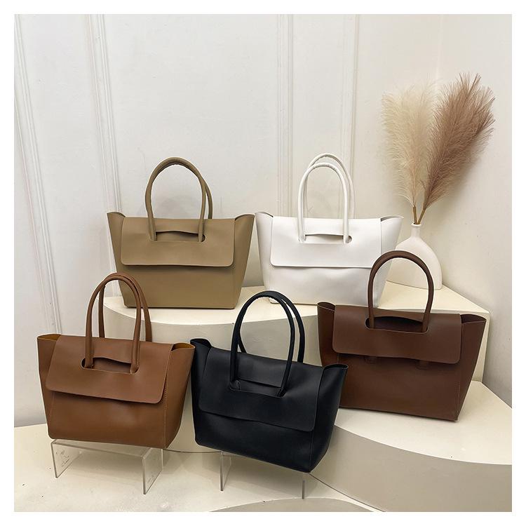 Modna damska torba typu tote na zakupy i do pracy, koreański styl retro, duża pojemność, 2025