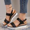 Summer New One Line Sandals Women's Casual Shoes Open Toe Slope Heels Large Sandals Women