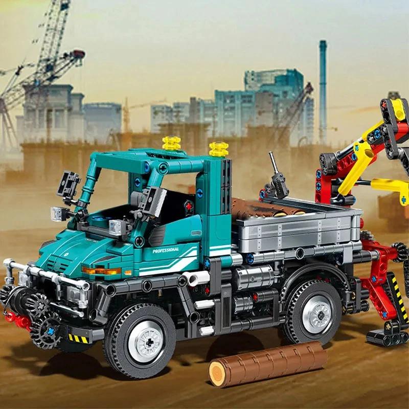 Techinical Mechanical Farm Engineering Car Building Blocks Unimog Truck Model Bricks Toys for Kids Birthday Gift