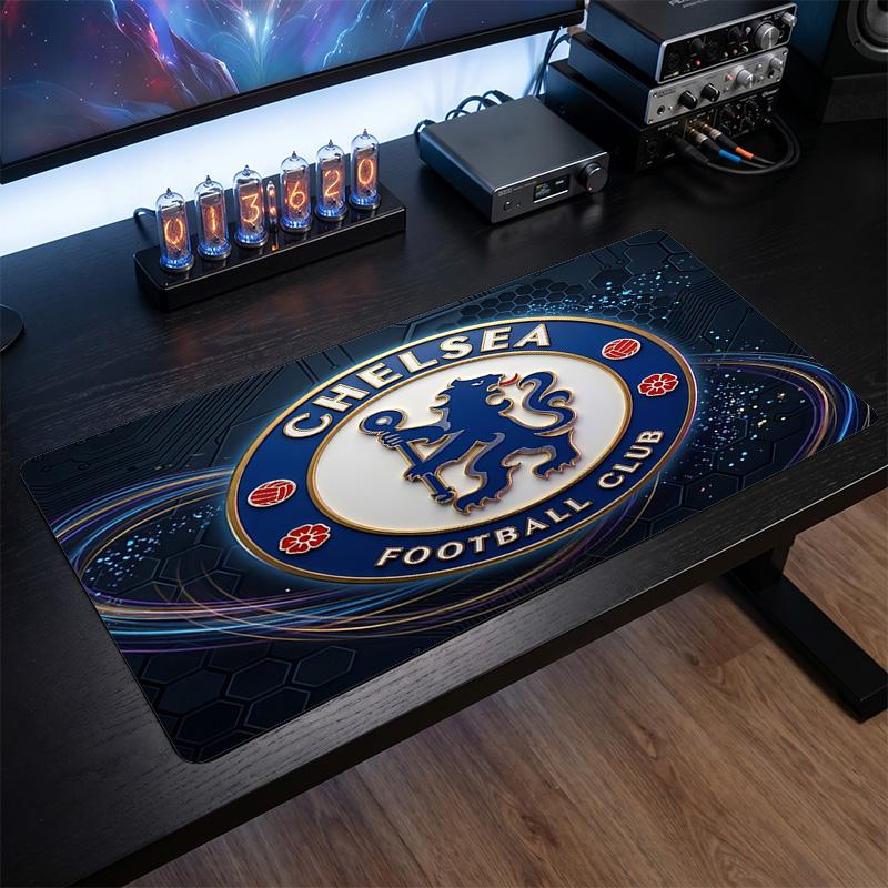Tappetino per Mouse Grande Stampato Chelsea FC, Tappetino da Scrivania Gaming Morbido in Gomma Antiscivolo per Decorazione Ufficio Laptop Computer