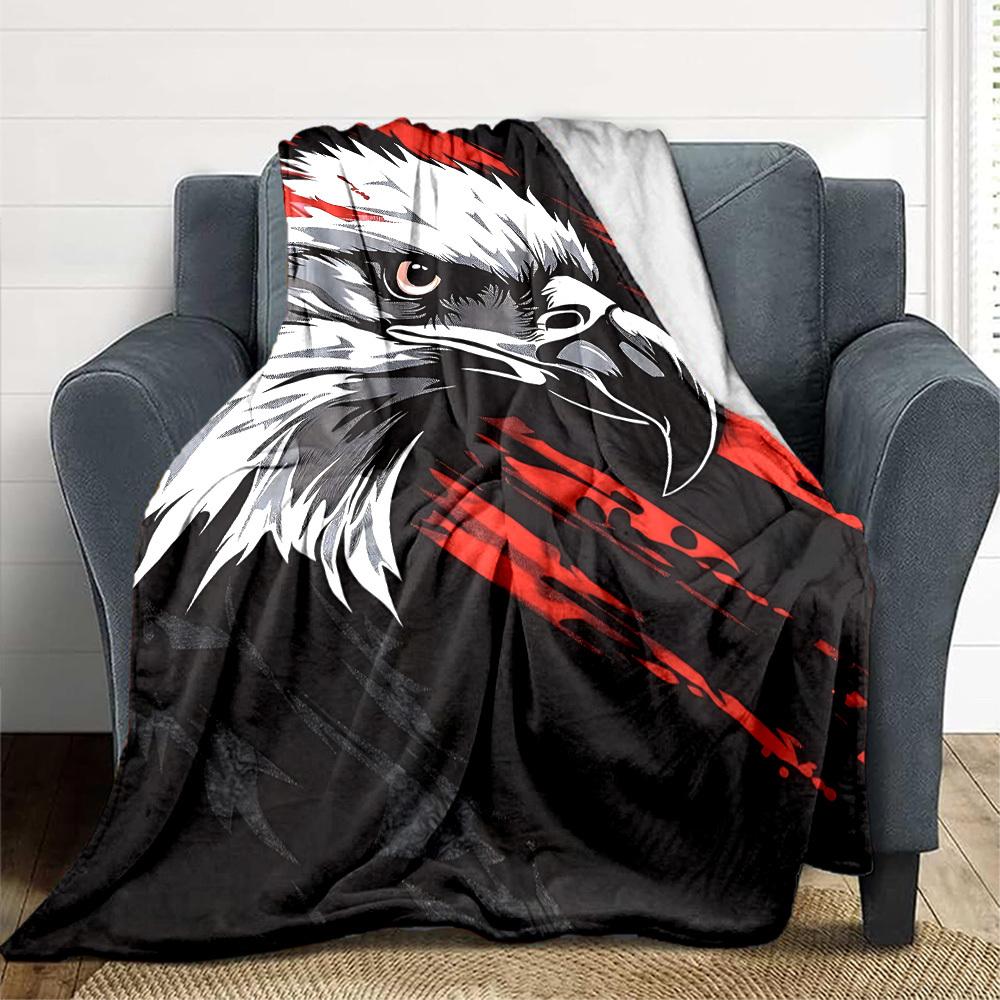 1pc Eagle Head Blanket Lightweight Blanket Throw Blanket For Sofa, Bed, Travel, Camping, Livingroom, Office, Couch, Chair yy251010081 100x150cm
