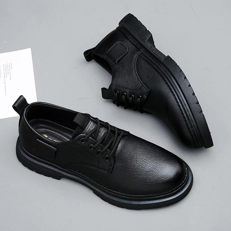 New Brands Men Casual Shoes Genuine Leather Men's Oxford Shoes Thick Soled Lace Up Wedding Footwear High-quality Business Shoes