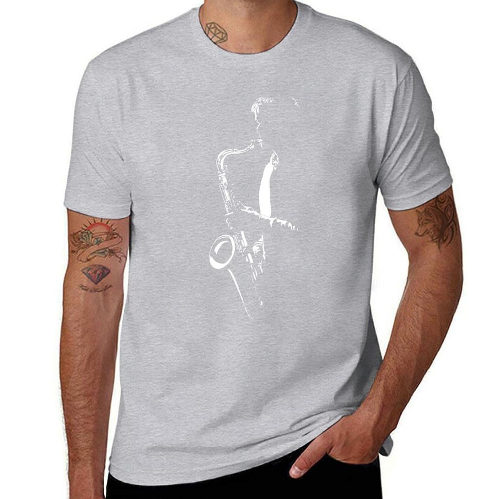 SAXOPHONE PLAYER, RETRO SAX T SHIRT FOR SAX PLAYERS AND SAXOPHONE LOVERS T-Shirt Tees Oversized Men Clothes