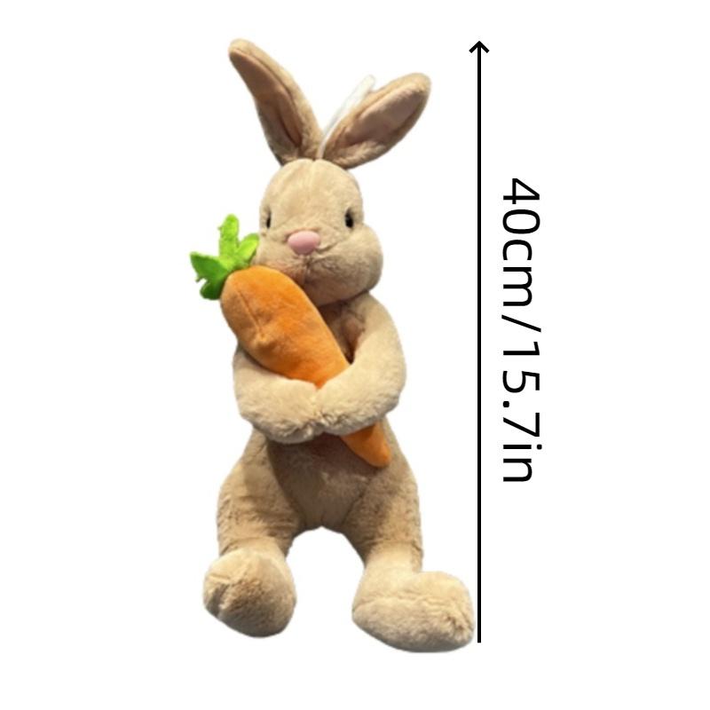 Cute Cartoon Rabbit Plush Toy With Carrot, Brown Short Plush Stuffed Animal Doll For Kids Gift 75 Characters
