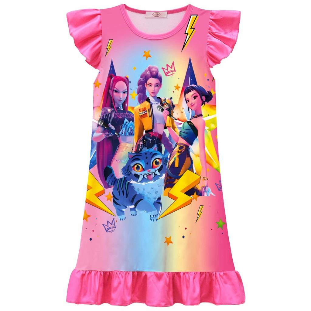 Kids Girls POP Rumi Zoey Mira Printed Ruffle Sleeves Casual Dress