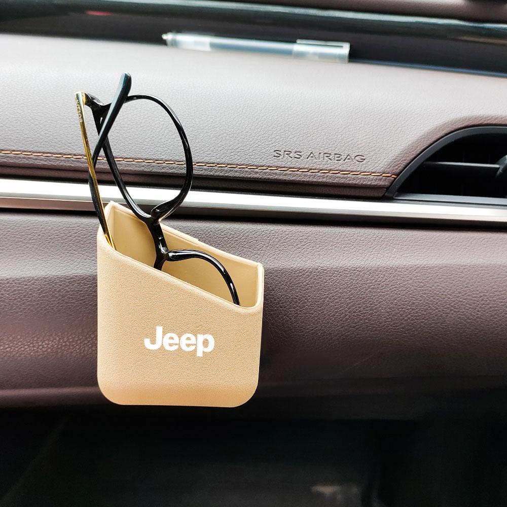 2PCS New Auto Truck Pillar Pocket Holder Box Storage Bag For Jeep Renegade Compass Grand Cherokee Wrangler jk Gladiator Patriot AKV1