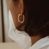 Fashion Gold Color Geometric U-Shape Hoop Earrings for Women Men Punk Hip-Hop Metal Round Circle Earrings Party Zircon 2025
