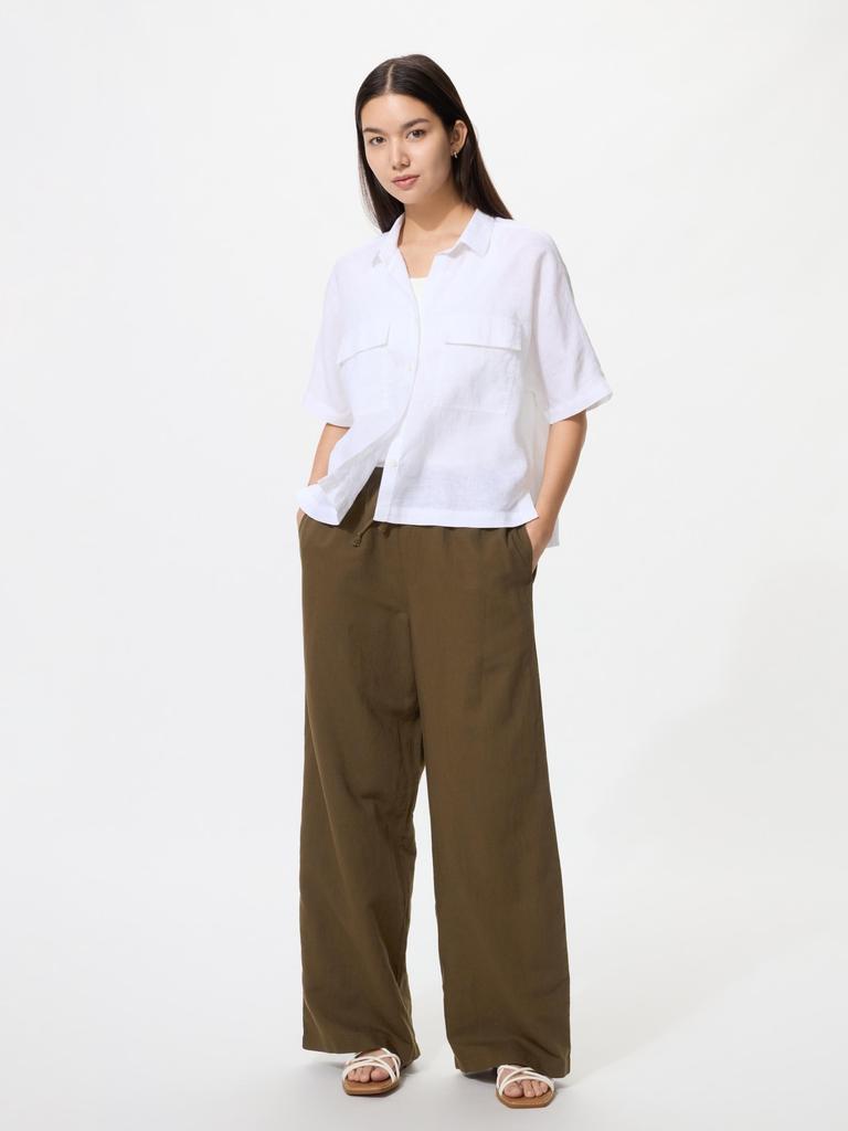 Uniqlo Japan Linen Blend Easy Pants Long Length
