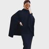 Women's Wool Blend Cape: Turtleneck Sweater Coat with Bat Sleeves - Cos Style for Autumn/Winter
