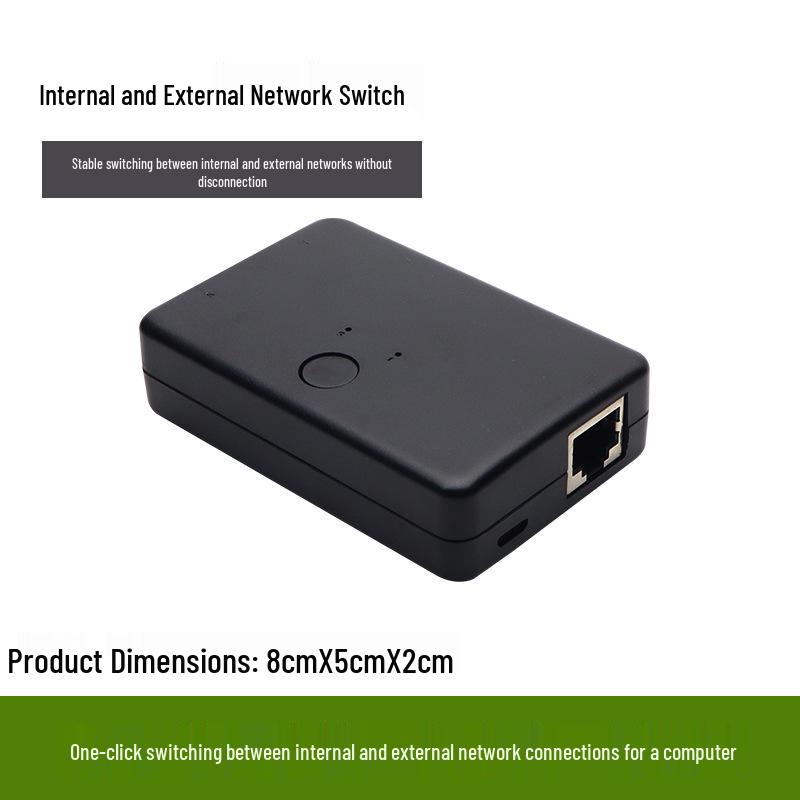 Dual Port RJ45 Network Cable Splitter & Switch
